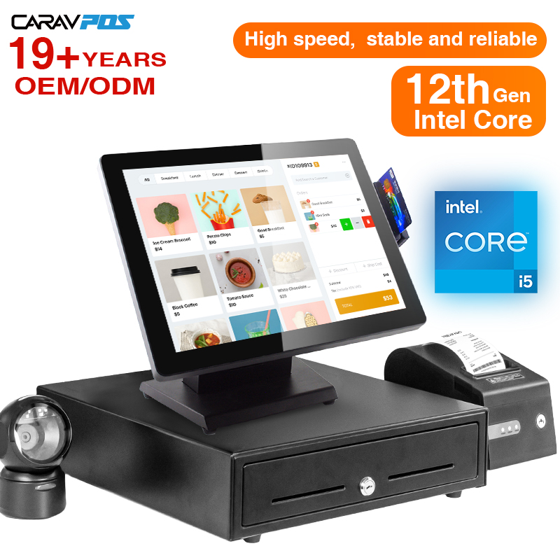 Hot Sale I3 I5 POS Terminal 15+9.7 Inch Touch POS Machine All in One Windows Cash Billing Dual Screen Pos System — image 2