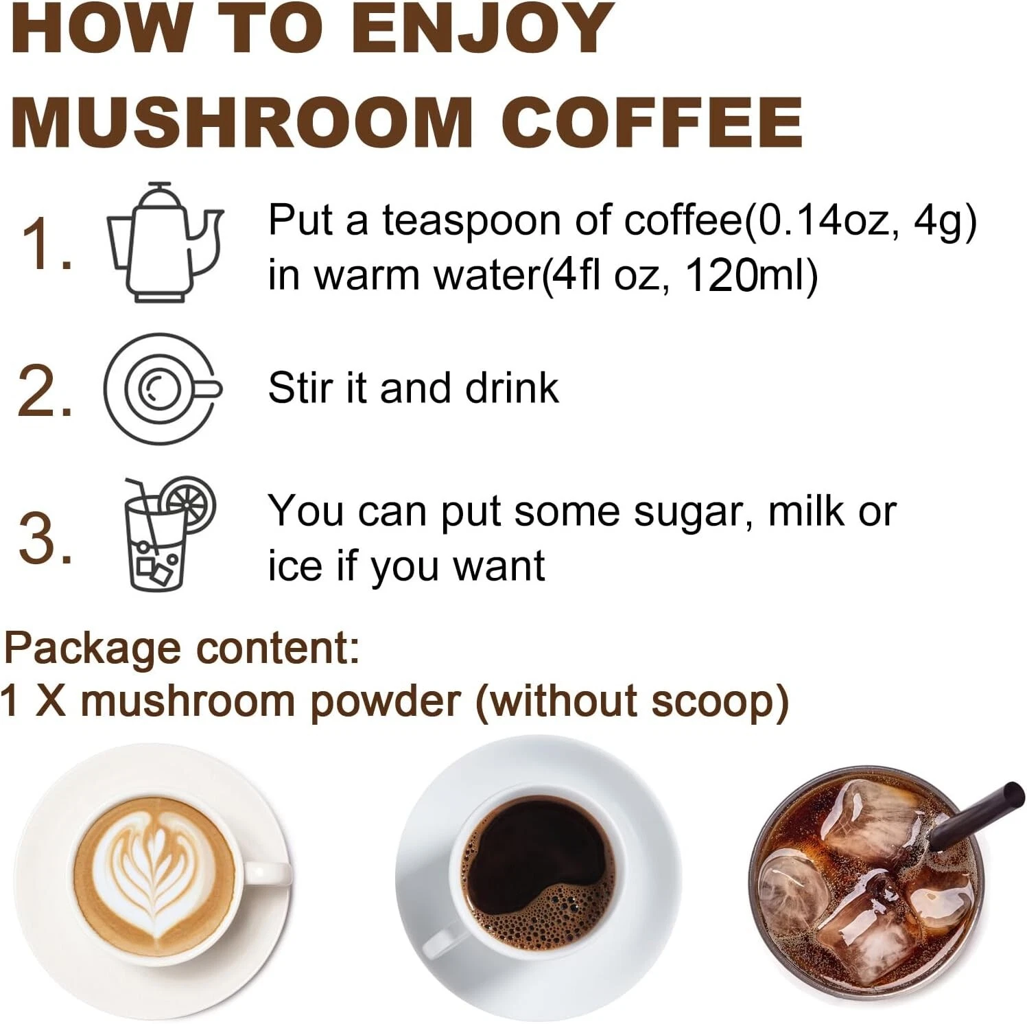 227g Mushroom Instant Coffee 57 Servings 12 Mushroom Superfood Blend Complex — image 5