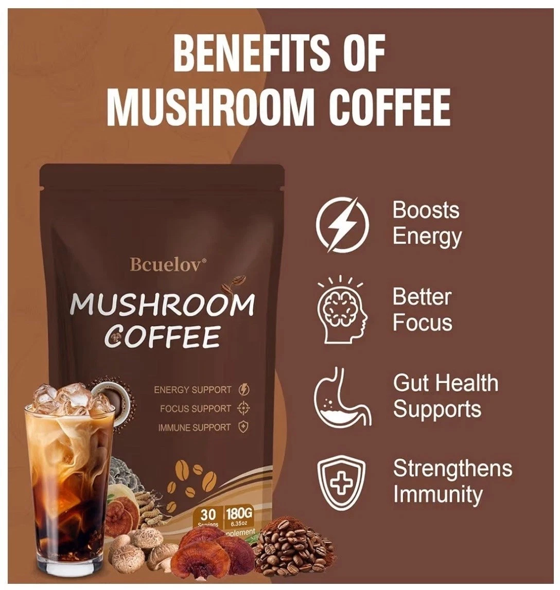 Organic Mushroom Coffee 30 Servings – 6 Mushroom Blend for Focus & Energy S start_61 — image 3