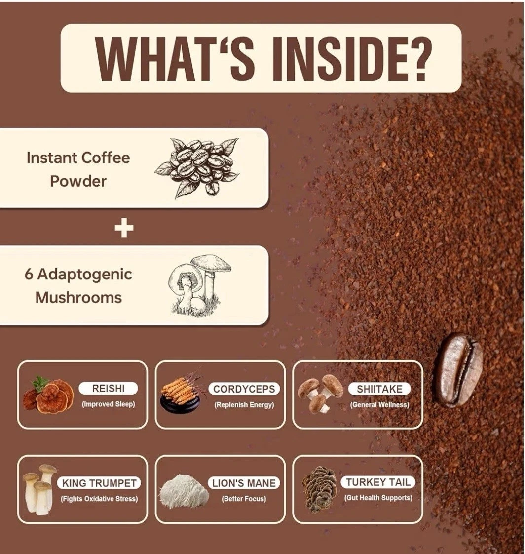 Organic Mushroom Coffee 30 Servings – 6 Mushroom Blend for Focus & Energy S start_61 — image 4