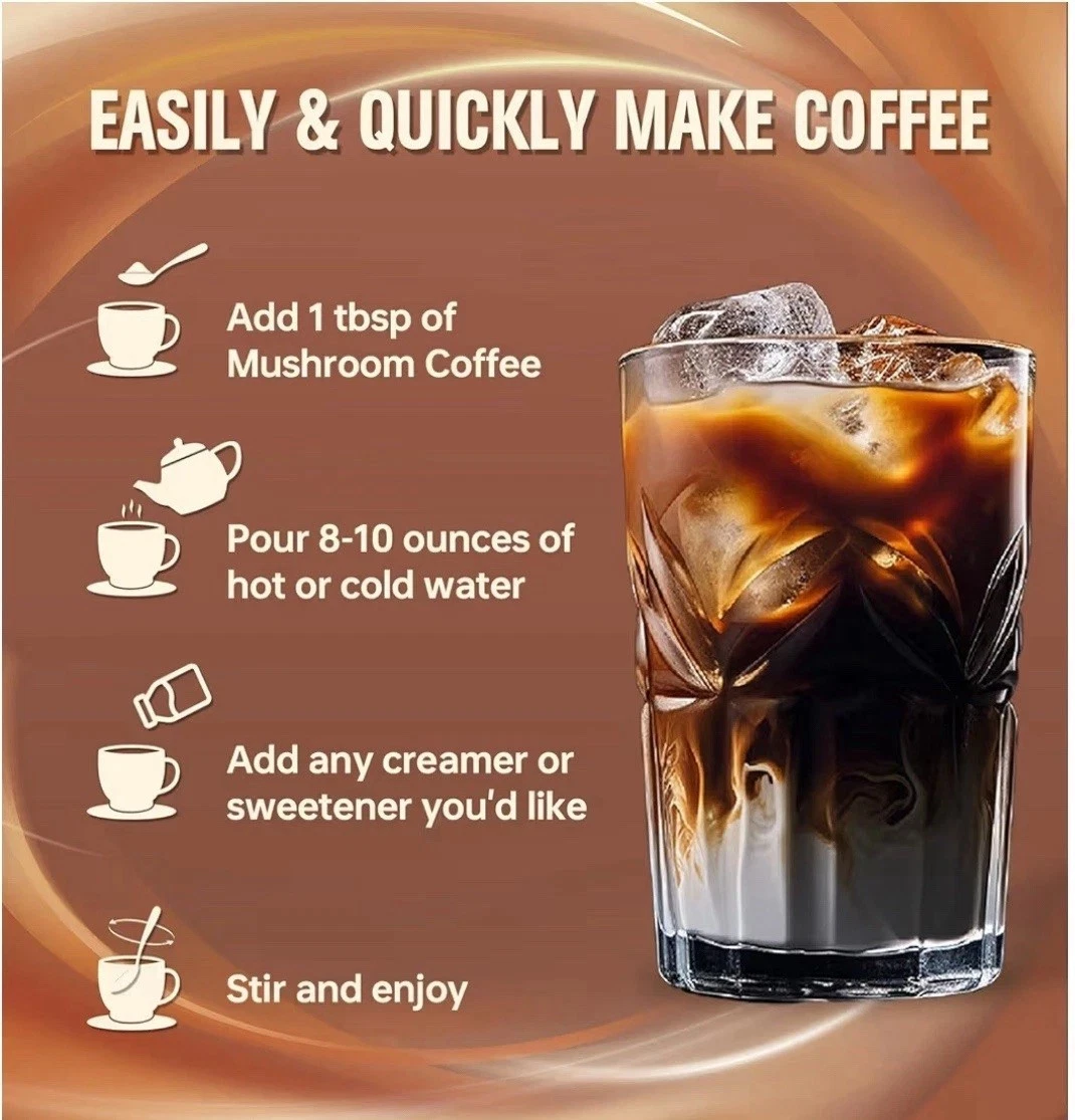 Organic Mushroom Coffee 30 Servings – 6 Mushroom Blend for Focus & Energy S start_61 — image 5
