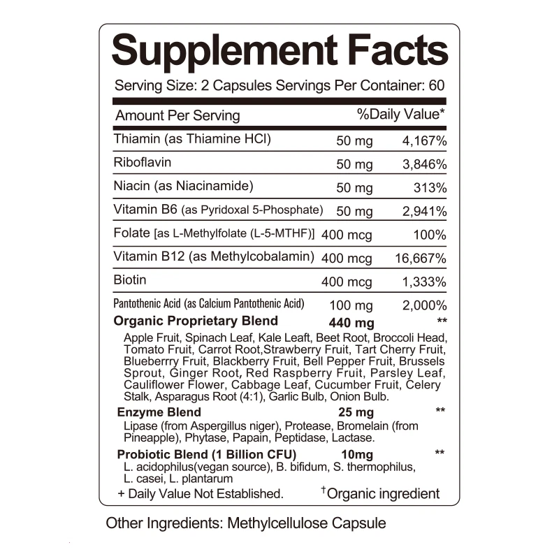 Vitamin B Complex Vitamin B Supplement - B-Complex Vitamins with B12, B6, B9 — image 4