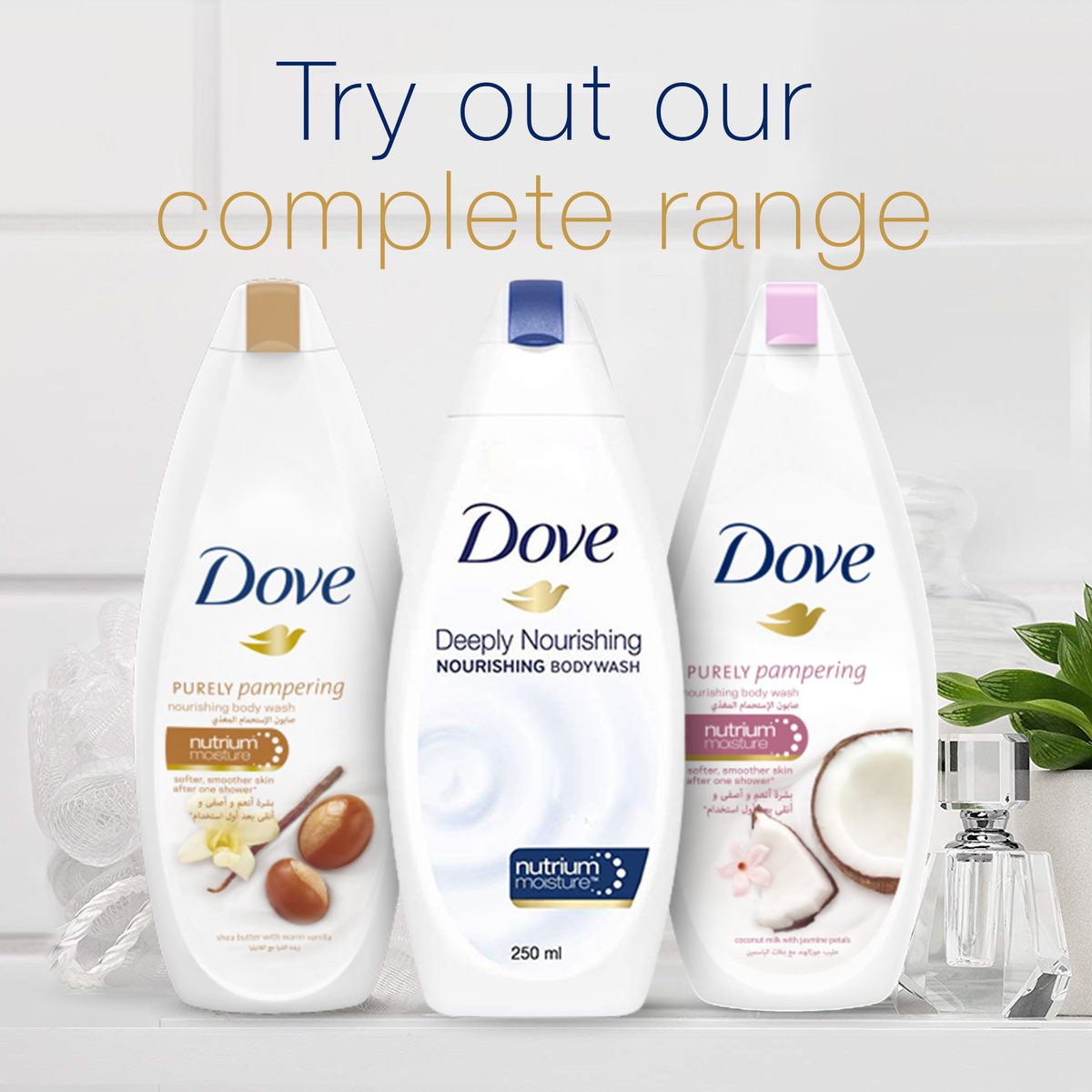 Dove GoFresh Nourishing Gel Body Wash 250ml for Dry Skin Hydration