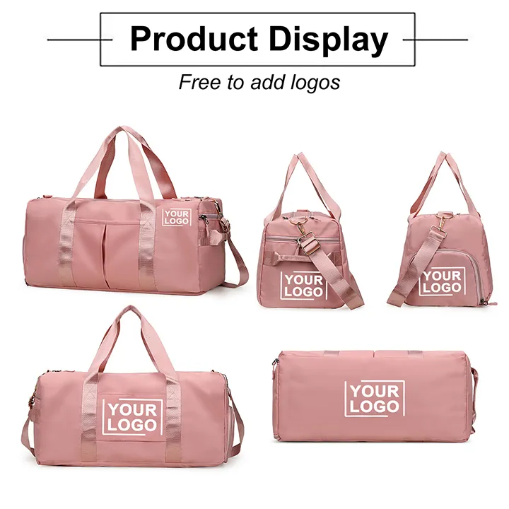 New Arrivals Custom Nylon Portable Durable Travel Bag Gym Exercise Waterproof Fabric Gym Bag with Branded Logo Duffle Bag — image 4