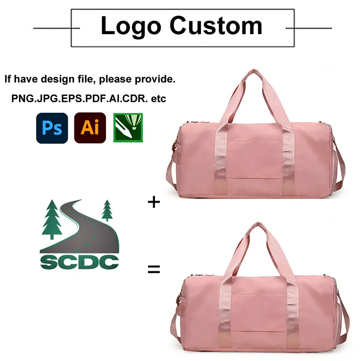 New Arrivals Custom Nylon Portable Durable Travel Bag Gym Exercise Waterproof Fabric Gym Bag with Branded Logo Duffle Bag — image 5