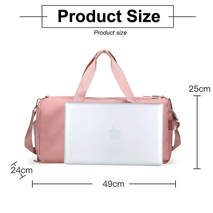 New Arrivals Custom Nylon Portable Durable Travel Bag Gym Exercise Waterproof Fabric Gym Bag with Branded Logo Duffle Bag Thumbnail 6