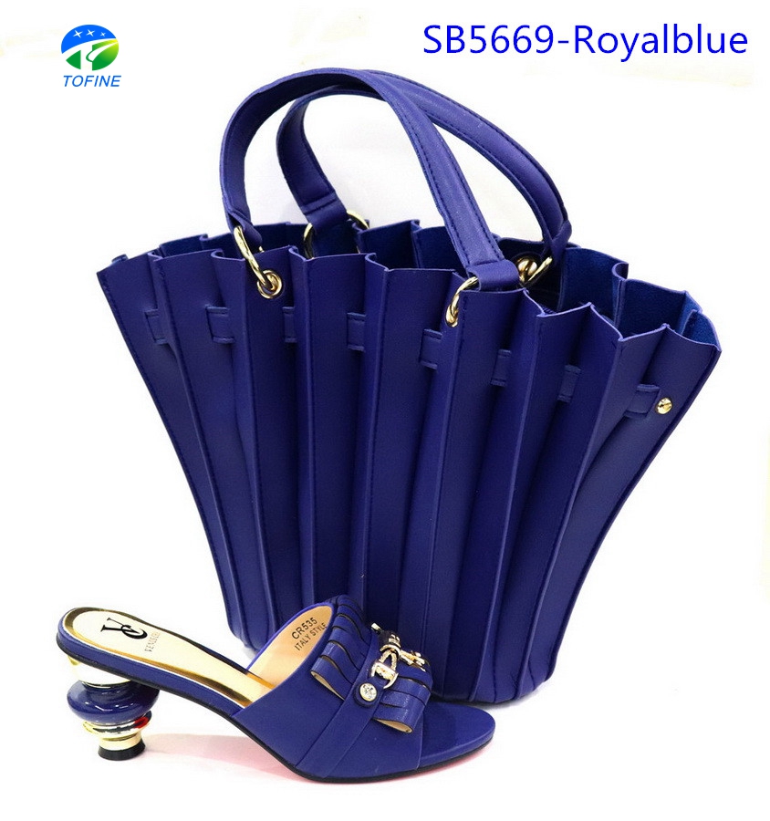 Good Quality Skyblue Italian Shoes and Bags Set Slipper High Heels Women Shoes and Bag Set Wearing Fashion Sandals Ladys Shoes — image 3