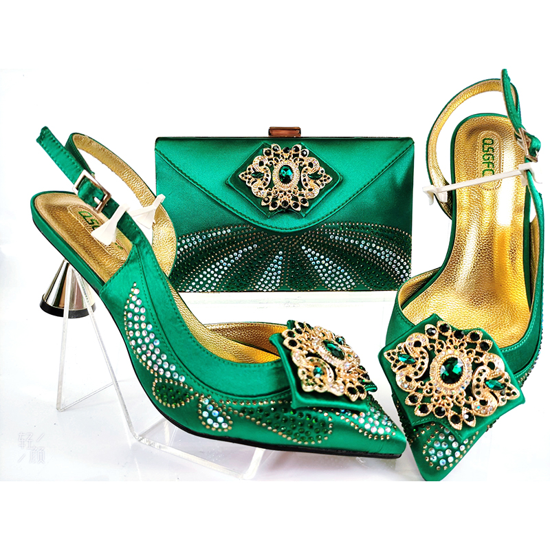 Ladies Fancy Shoes Low Heel Matching Bag Top Quality Design Hot Selling Popular for Party — image 2