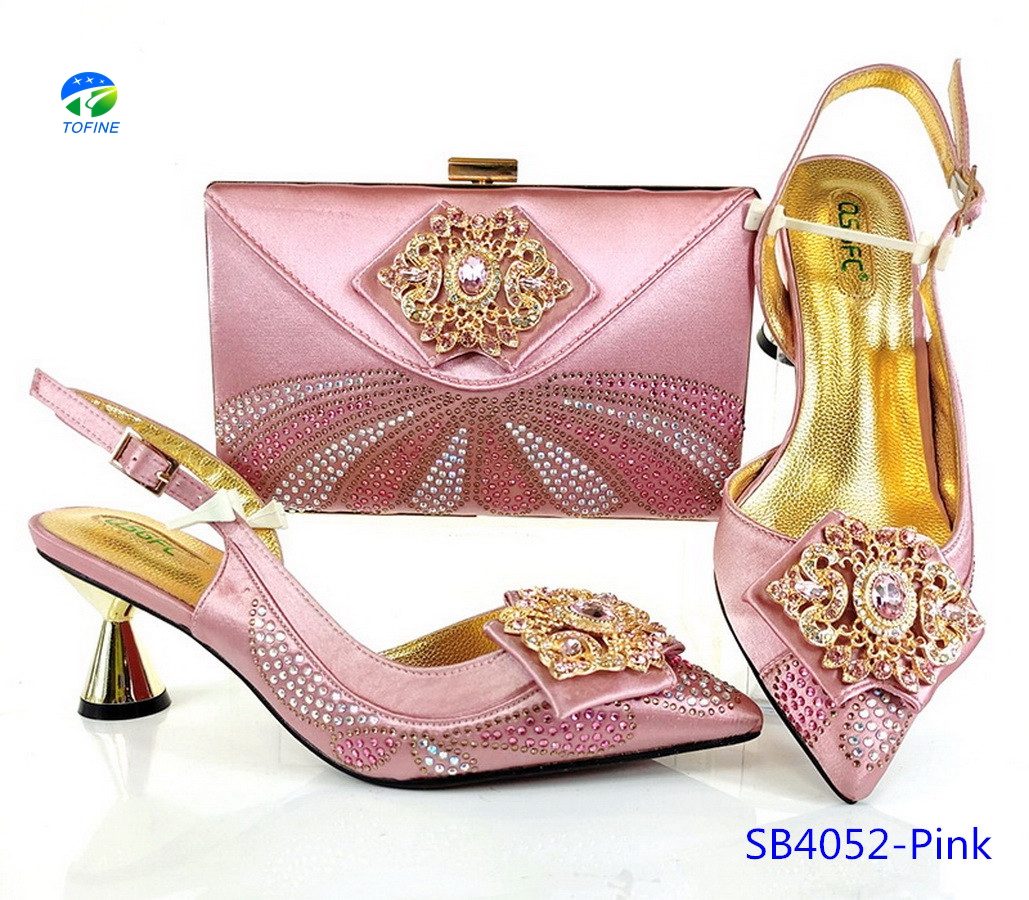 Ladies Fancy Shoes Low Heel Matching Bag Top Quality Design Hot Selling Popular for Party — image 4