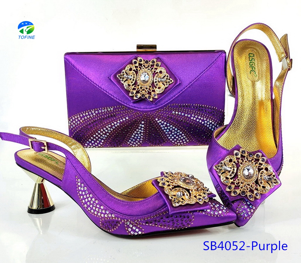 Ladies Fancy Shoes Low Heel Matching Bag Top Quality Design Hot Selling Popular for Party — image 5
