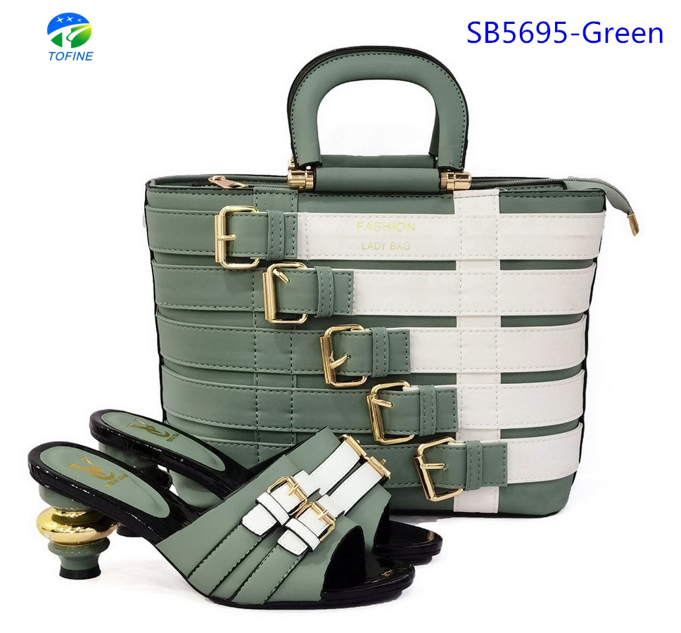 2021 Shoes Bag Set Hot Selling Handbag Wholesale Lady Wine Shoes Matching Bag — image 3