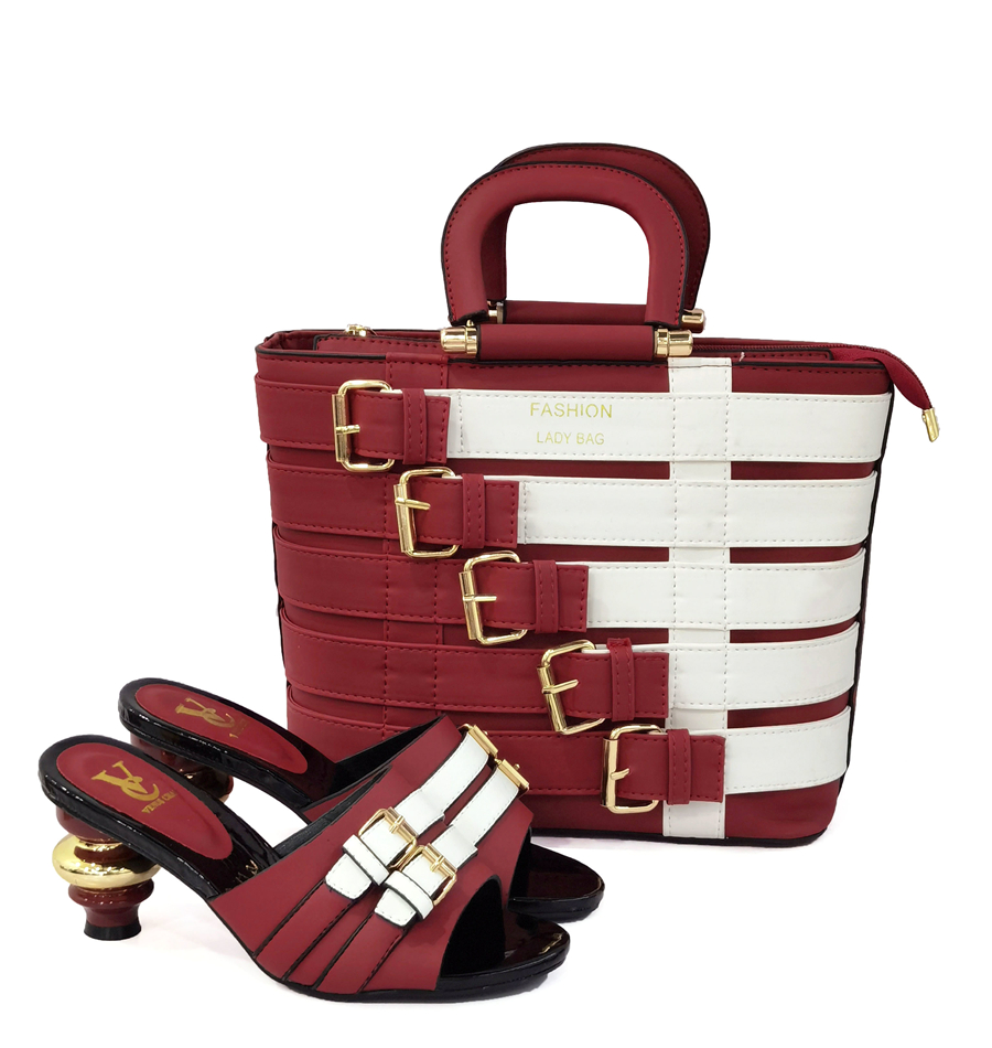 2021 Shoes Bag Set Hot Selling Handbag Wholesale Lady Wine Shoes Matching Bag — image 5