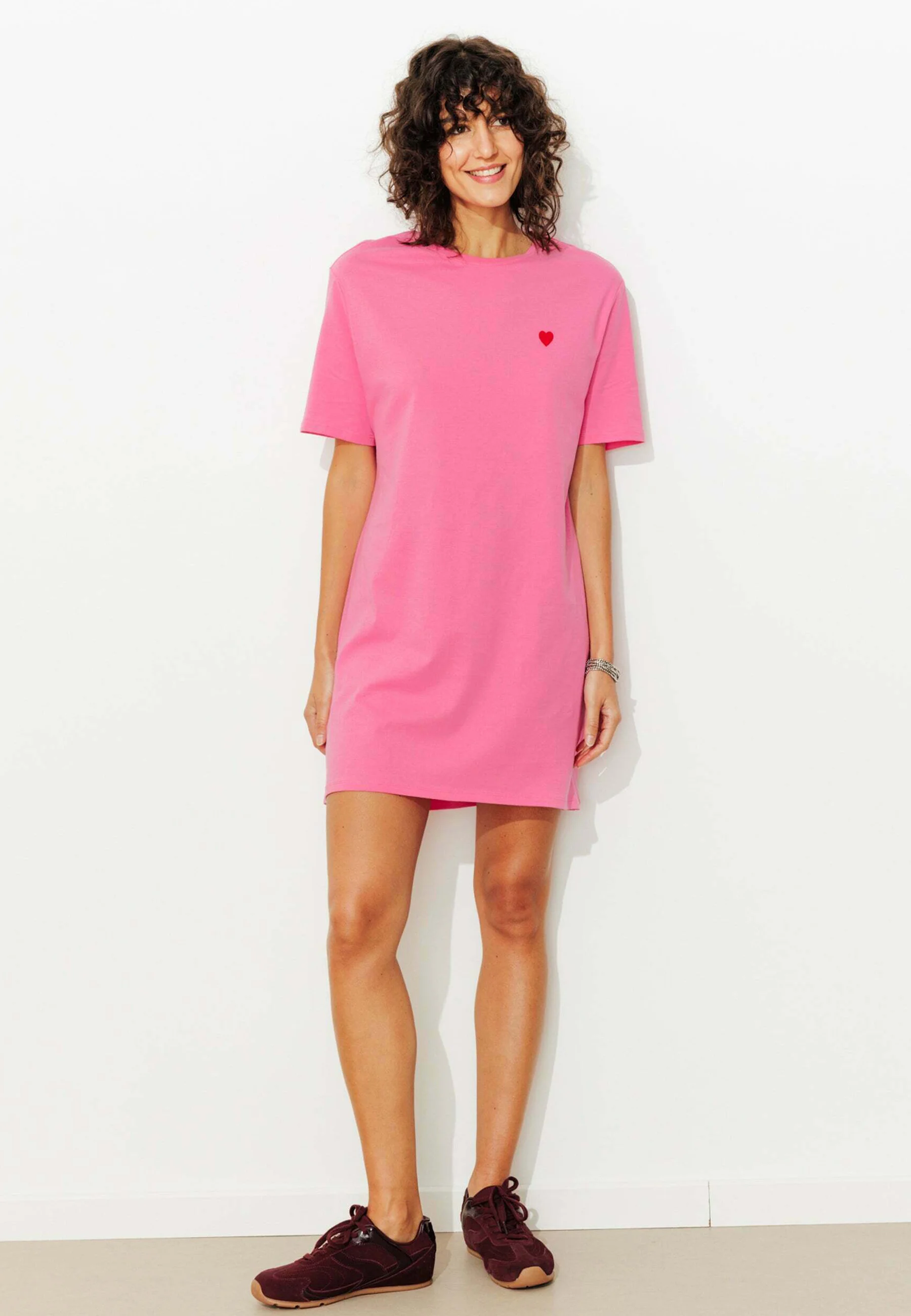 Original ROBE-T-SHIRT CŒUR - Jersey dress - vert clair Loose Fit 100% cotton Crew neck