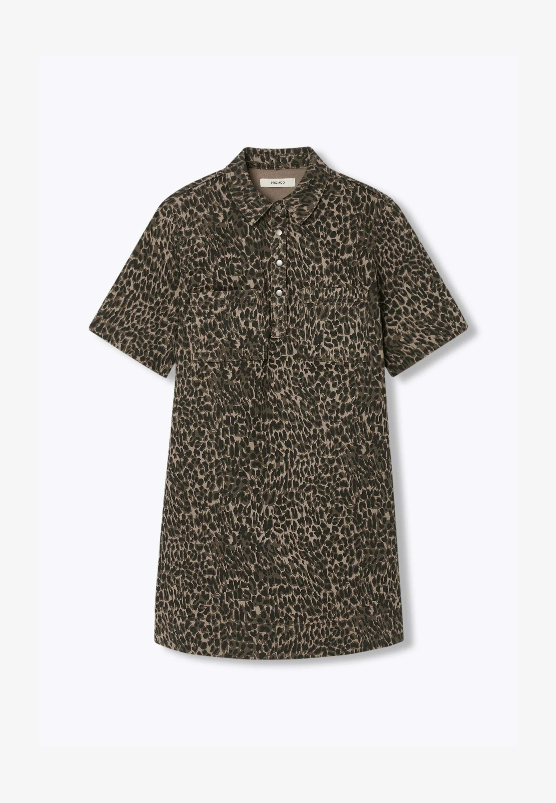 ROBE COURTE LÉOPARD - Denim dress - imprimé marron — image 4