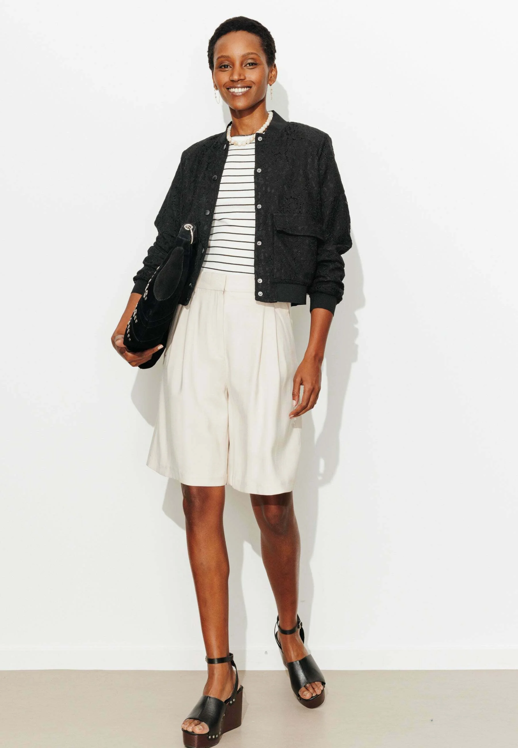 BLOUSON BOMBER EN DENTELLE - Bomber Jacket - marron — image 2