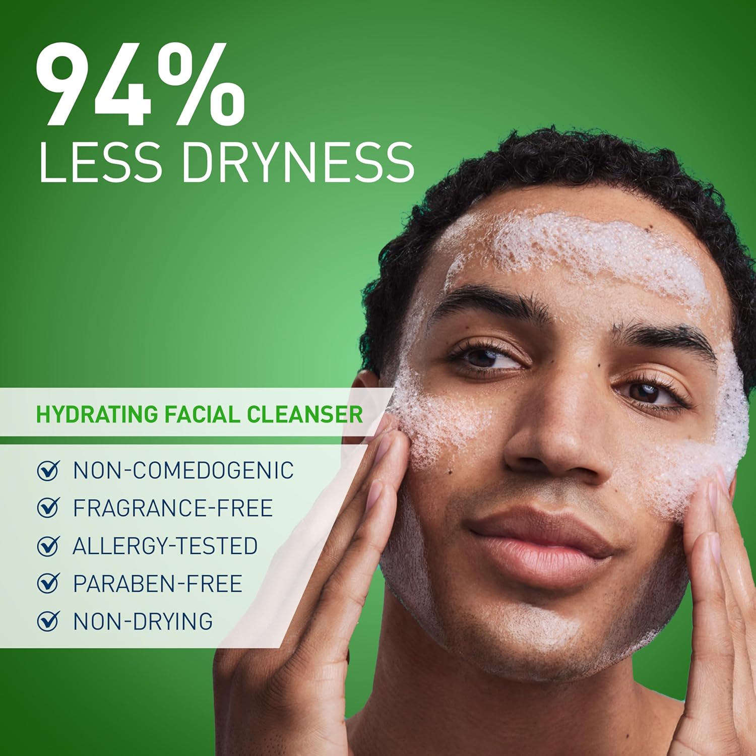 CeraVe Hydrating Facial Cleanser, Moisturizing Face Wash For Dry Skin, Hyaluronic Acid + Ceramides + Glycerin, Hydrating Cleanser For Normal To Dry Skin, National Eczema Association Certified — image 2