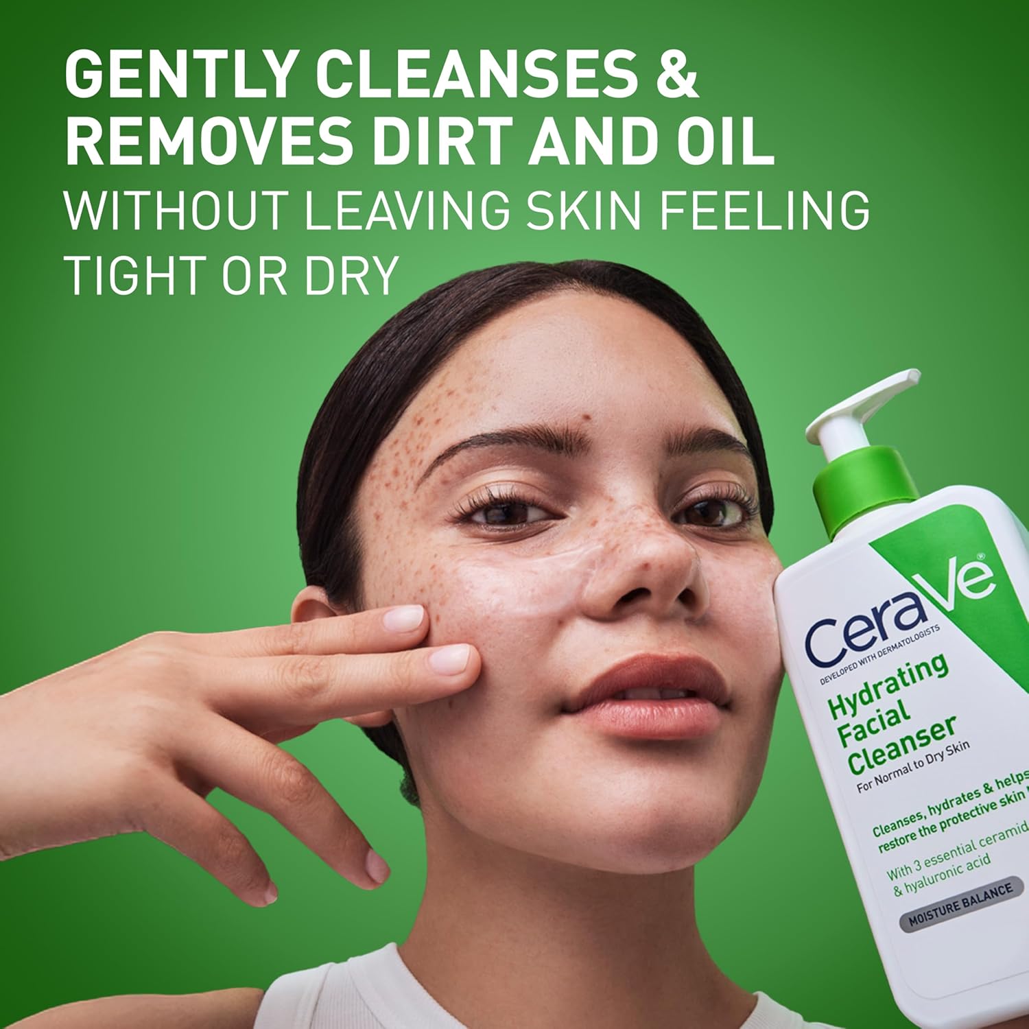 CeraVe Hydrating Facial Cleanser, Moisturizing Face Wash For Dry Skin, Hyaluronic Acid + Ceramides + Glycerin, Hydrating Cleanser For Normal To Dry Skin, National Eczema Association Certified — image 5