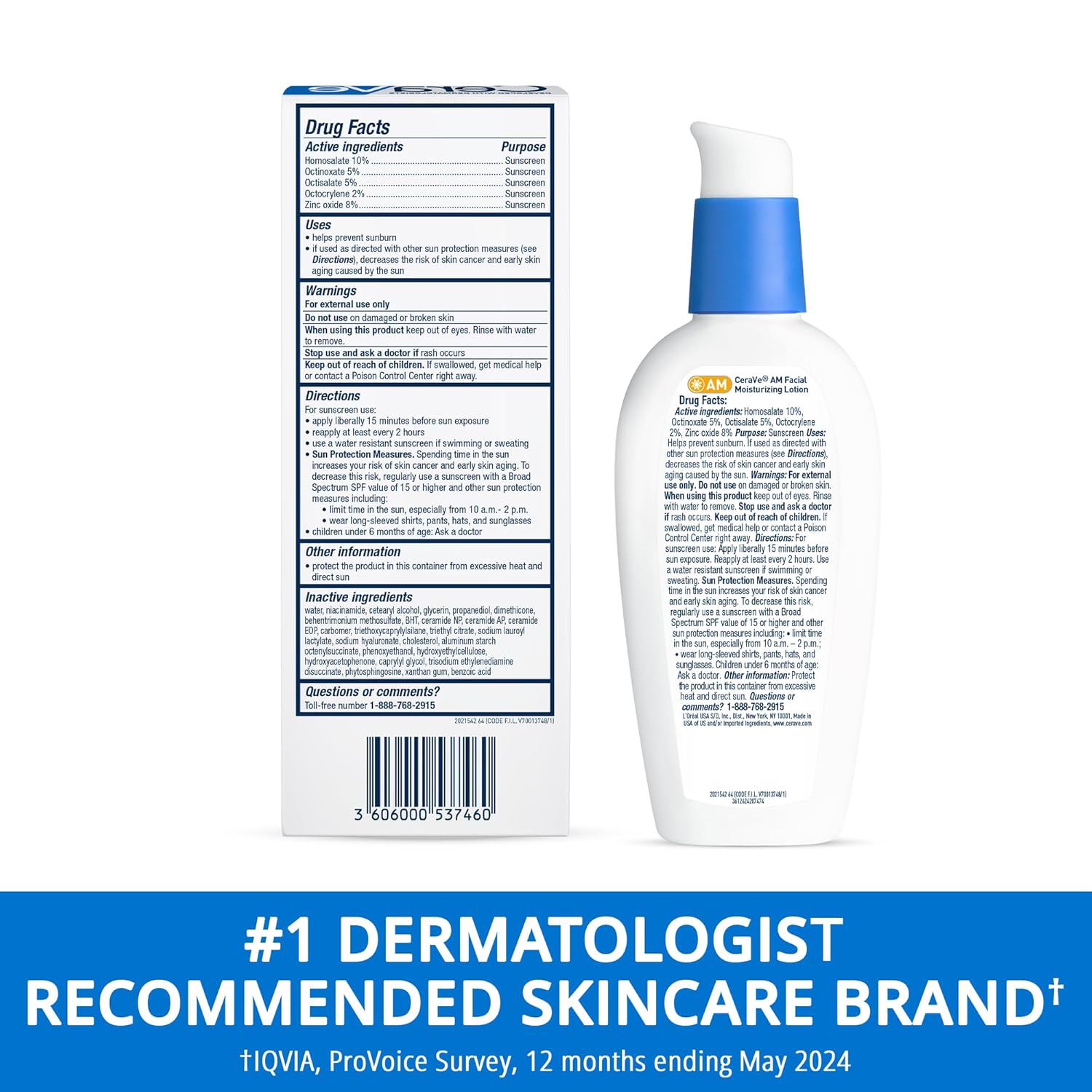 CeraVe AM Facial Moisturizing Lotion with SPF 30, Oil-Free Face Moisturizer with SPF, Formulated with Hyaluronic Acid, Niacinamide & Ceramides, Non-Comedogenic, Broad Spectrum Sunscreen, 3 Ounce — image 3