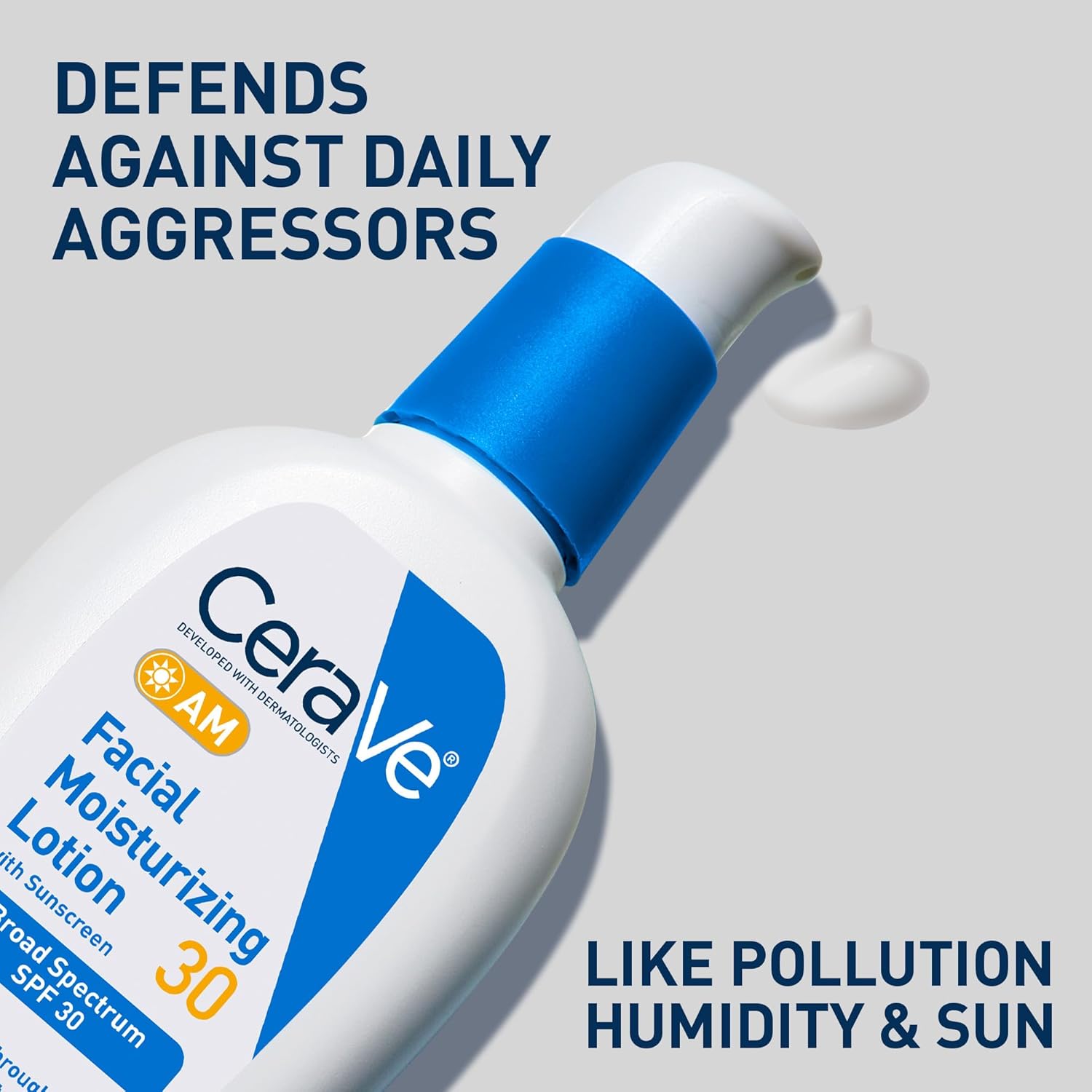 CeraVe AM Facial Moisturizing Lotion with SPF 30, Oil-Free Face Moisturizer with SPF, Formulated with Hyaluronic Acid, Niacinamide & Ceramides, Non-Comedogenic, Broad Spectrum Sunscreen, 3 Ounce — image 4