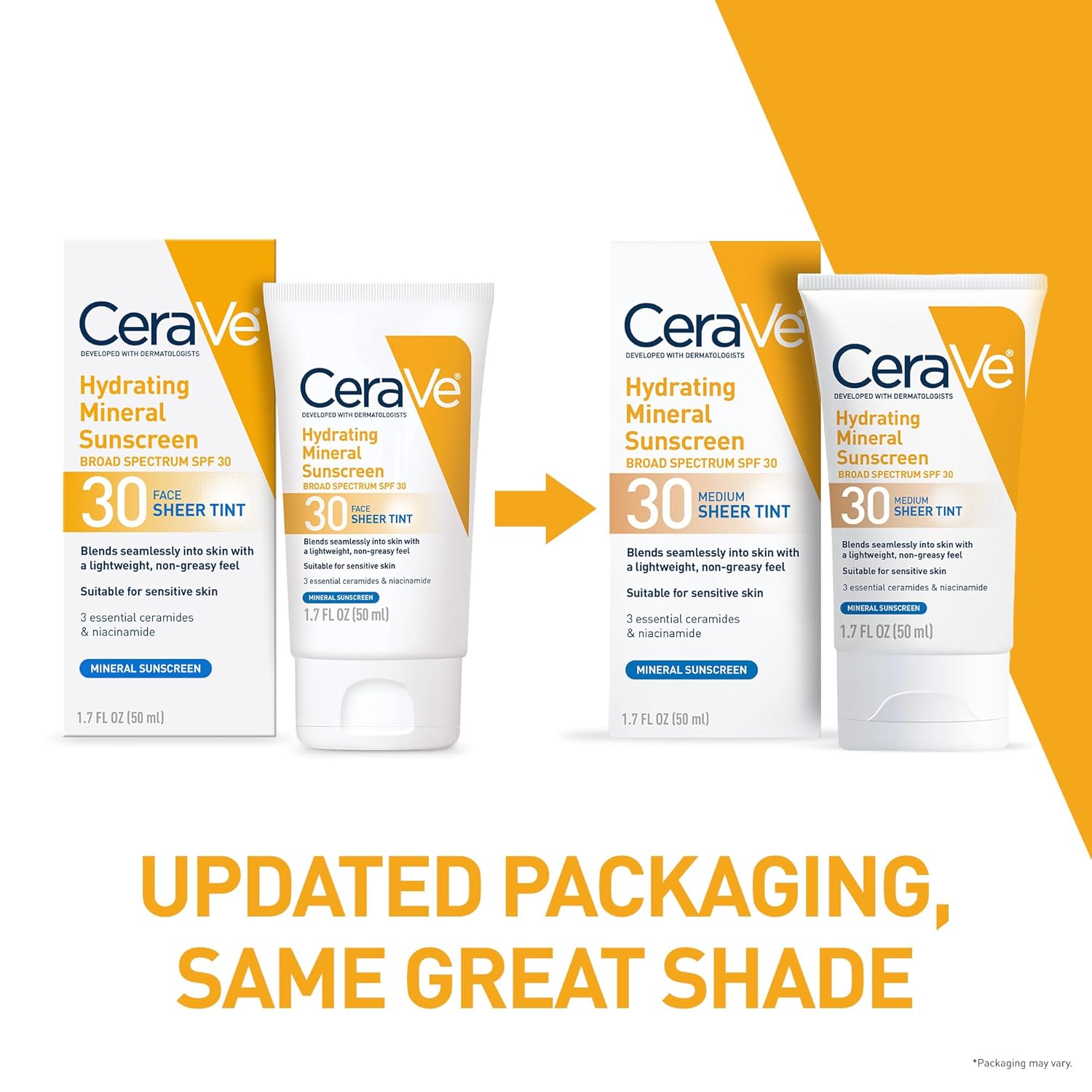 CeraVe Hydrating Mineral Sunscreen SPF 30 with Sheer Tint, Tinted Mineral Sunscreen with Zinc Oxide & Titanium Dioxide, Blends Seamlessly For Healthy Glow, Medium, 1.7 Fluid Ounce — image 5