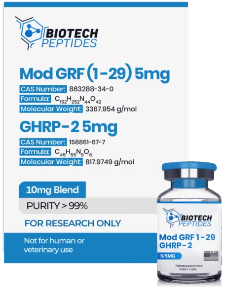 Mod GRF 1-29 & GHRP-2 Blend (10mg) Rated 4.87 out of 5 based on customer ratings