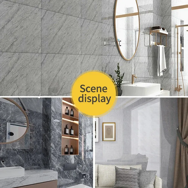 20pc of PVC Marble Floor Stickers Selfadhesive Wall Waterproof Bathroom Living room Moden Decoration Decals 241115 — image 3