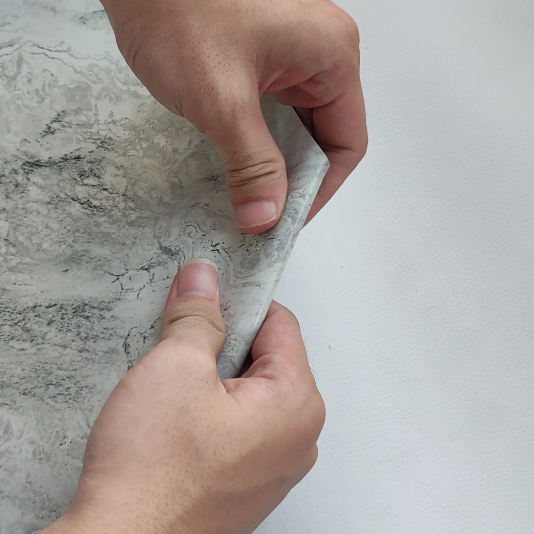 Self-Adhesive Marble Look Ceramic Floor Tiles, 5pcs | Waterproof & Wear-Resistant Flooring for DIY Home Decor — image 4