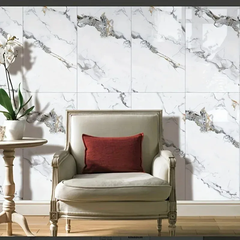 30cmx60cm Wallpapers Home Decor Anti-fouling Waterproof Wallpaper Sticker Kitchen 3D Ceramic Tile Decoration Bedroom Marble Room 250313 — image 2