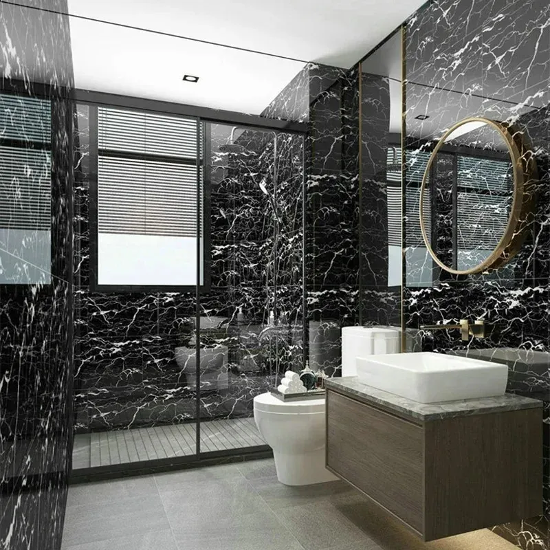 30cmx60cm Wallpapers Home Decor Anti-fouling Waterproof Wallpaper Sticker Kitchen 3D Ceramic Tile Decoration Bedroom Marble Room 250313 — image 5