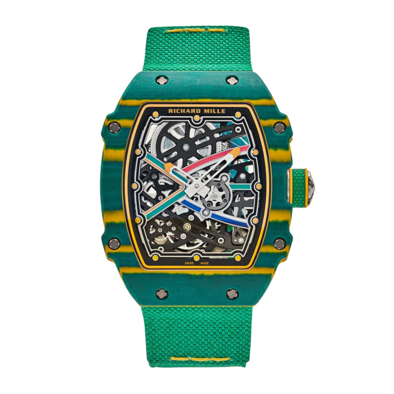 Luxury High Quality Automatic Mechanical Watch Carbon Fiber Double-Skeleton Design Tonneau Sapphire Crystal Dial Water Resistant
