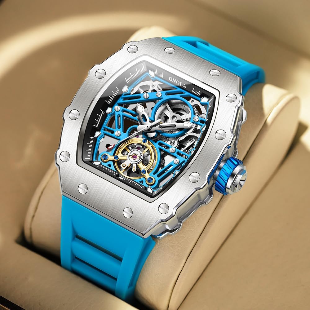 Fashionable Popular Best Selling Luxury Sapphire Crystal Case Rubber Strap Unique Men's